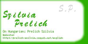 szilvia prelich business card